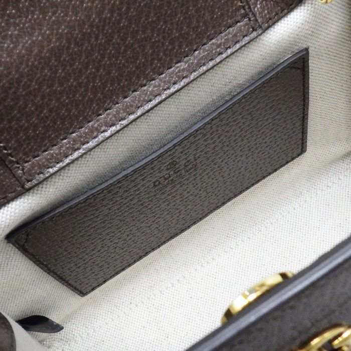 GUCCI Diana Small Handbag in Camel & Ebony Jumbo GG Canvas