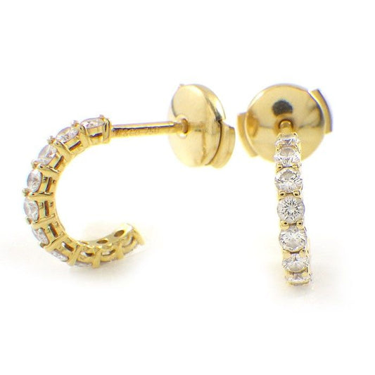 Tiffany & Co. Diamond Hoop Earrings in 18K Yellow Gold