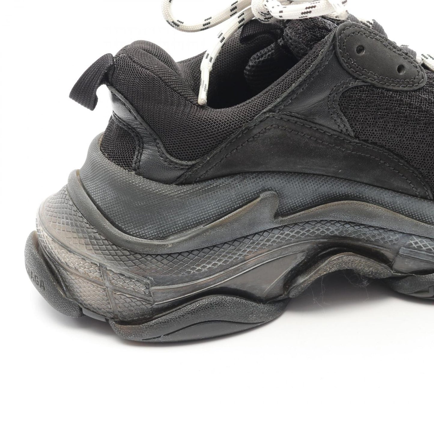 BALENCIAGA Triple S CLEAR SOLE Sneakers - Black Leather, Size 37