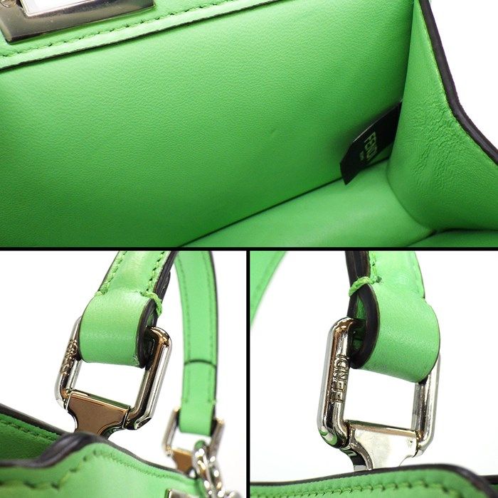 Fendi Peekaboo I See You Petite Handbag in Green Nappa Leather