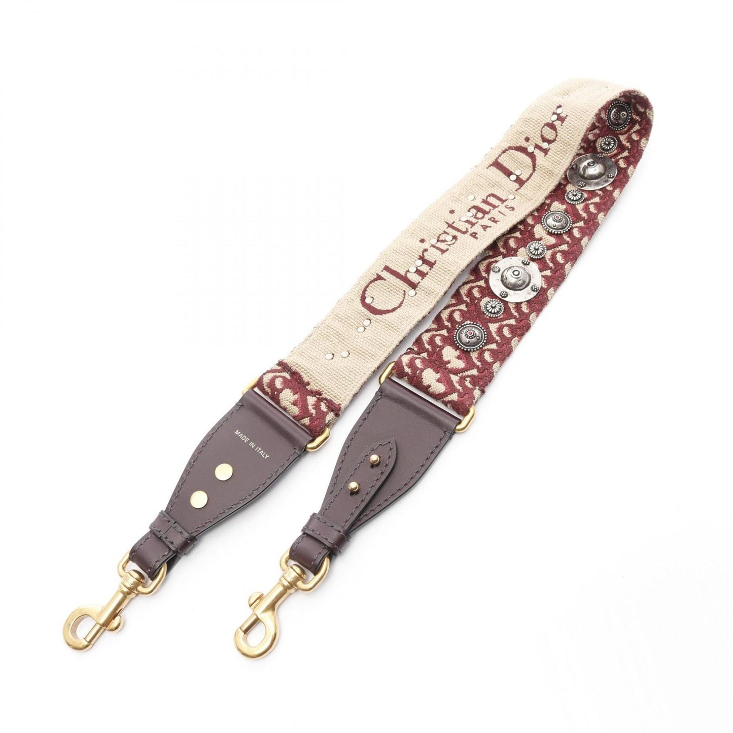 Dior Oblique Shoulder Strap in Bordeaux Canvas - Exquisite Craftsmanship