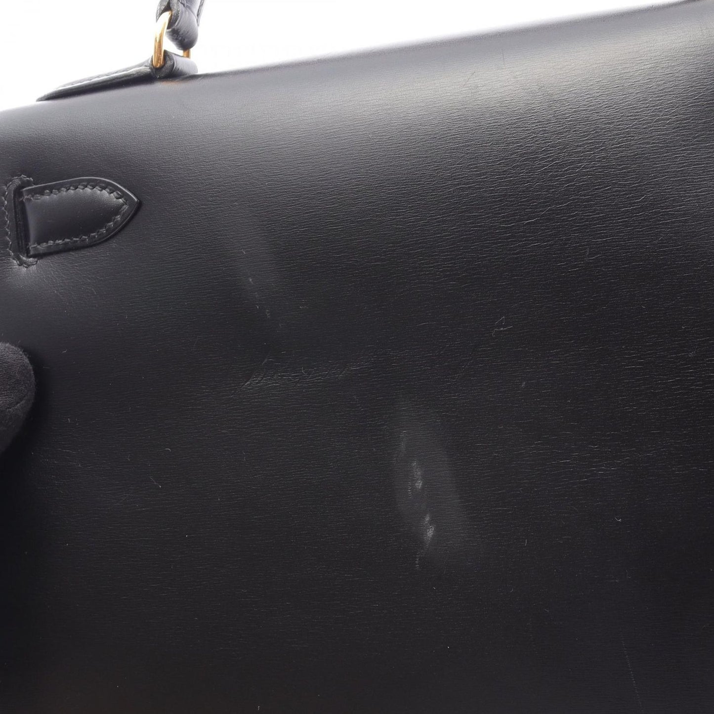 HERMES Kelly 28 Handbag in Black Box Calf Leather