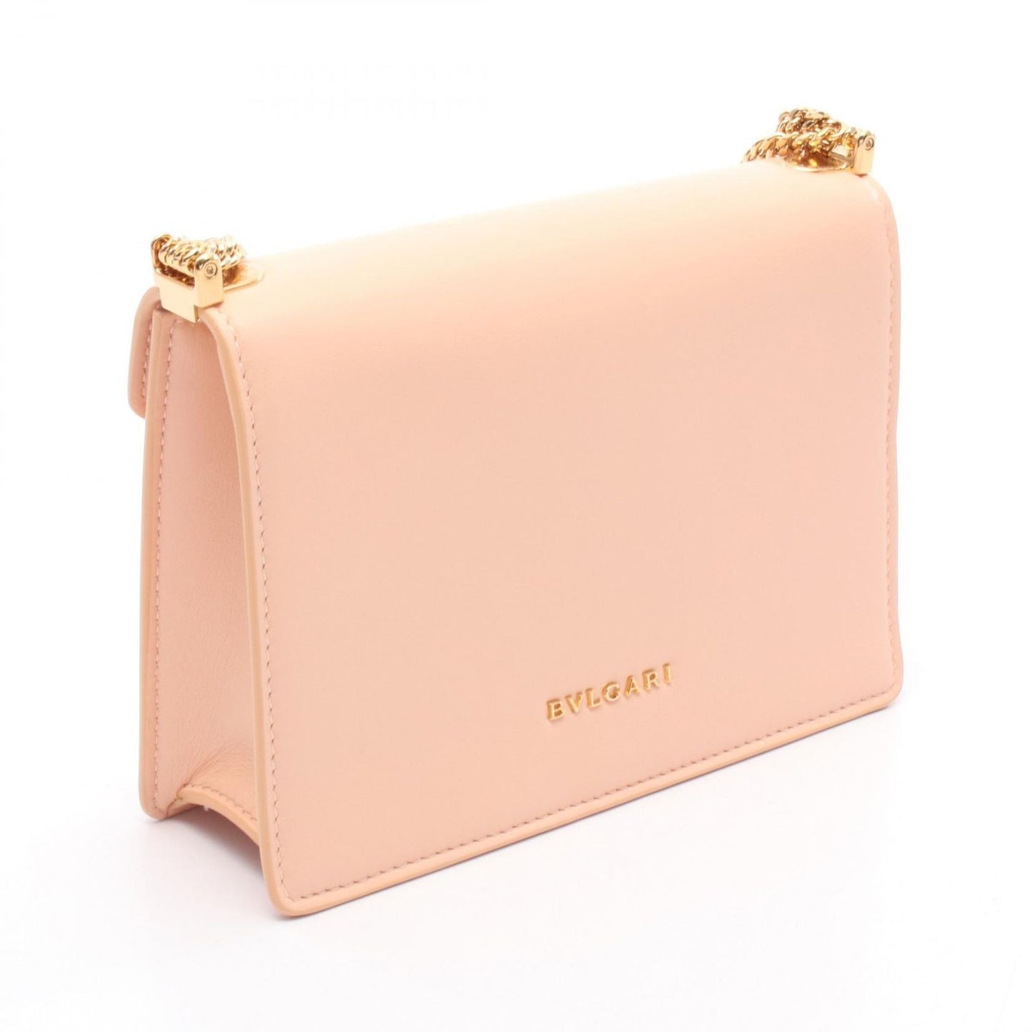 BVLGARI Serpenti Forever Coral Pink Leather Shoulder Bag