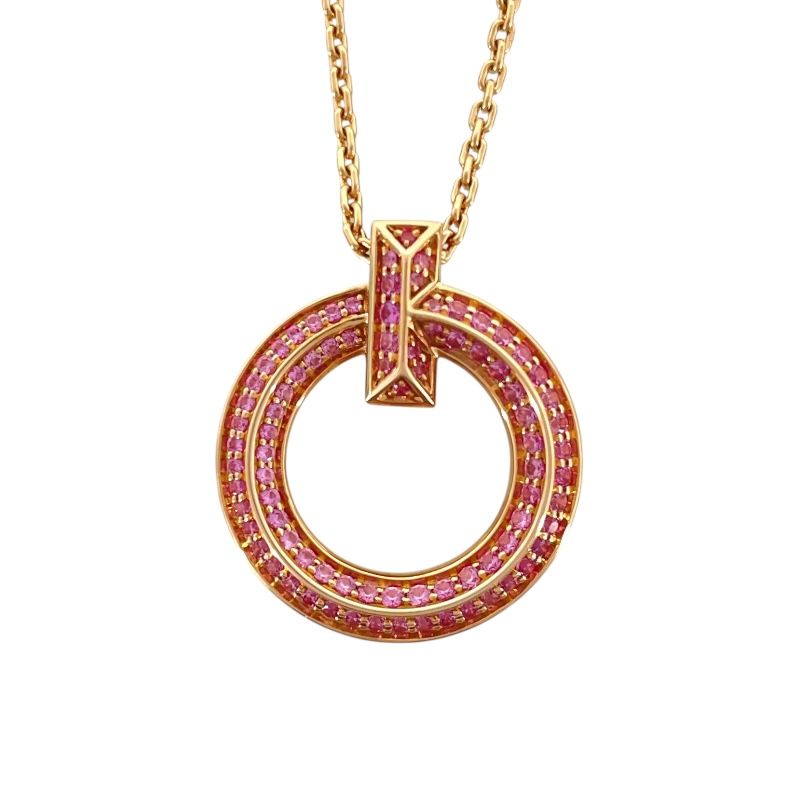 Tiffany & Co. T One Mini Circle Necklace in 750PG with Diamonds