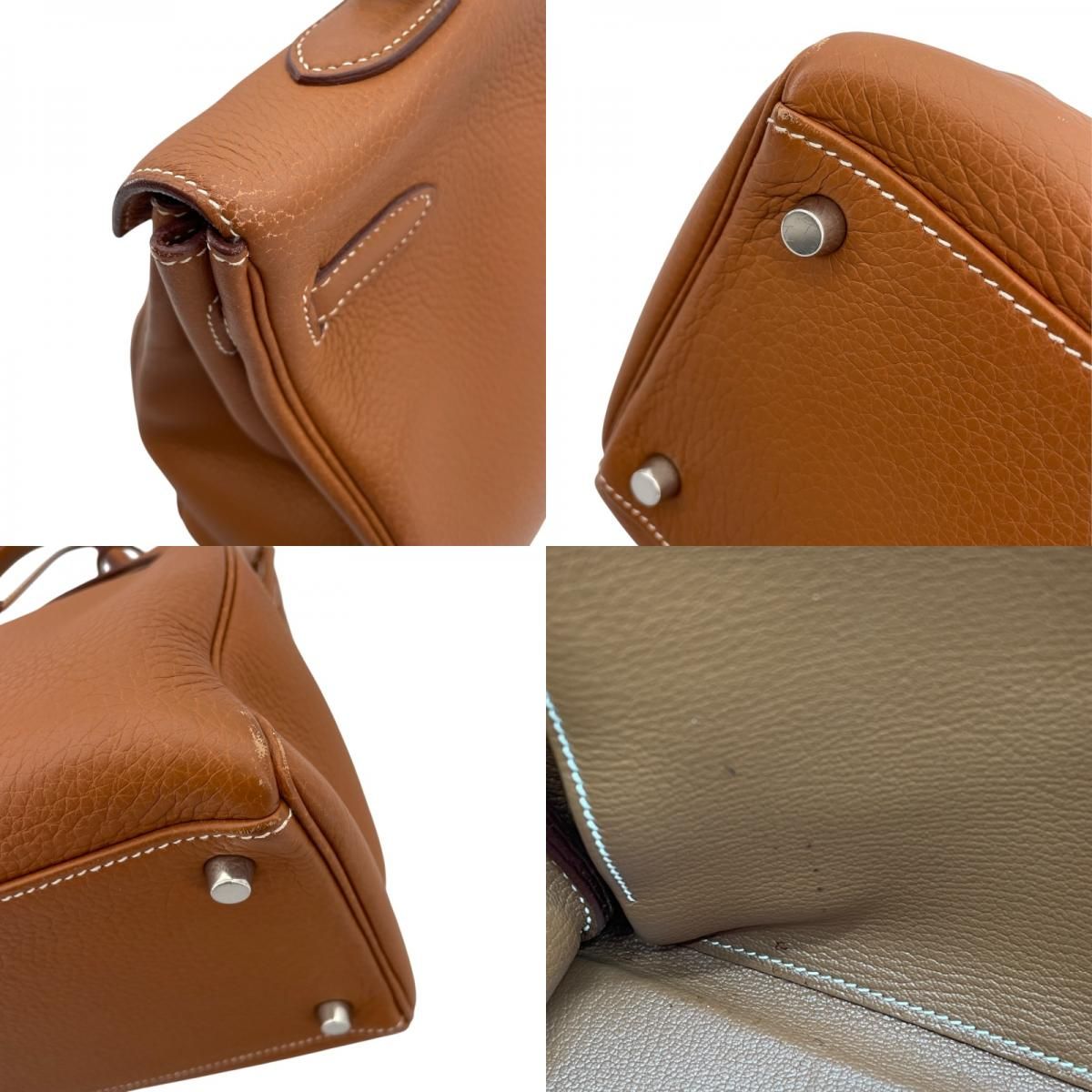 HERMES Birkin 35 Gold Togo Handbag with Silver Hardware