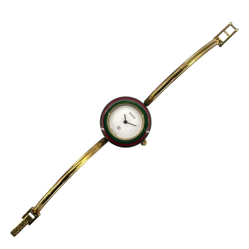 GUCCI Change Bezel 1100-L White GP Ladies Watch - Timeless Elegance