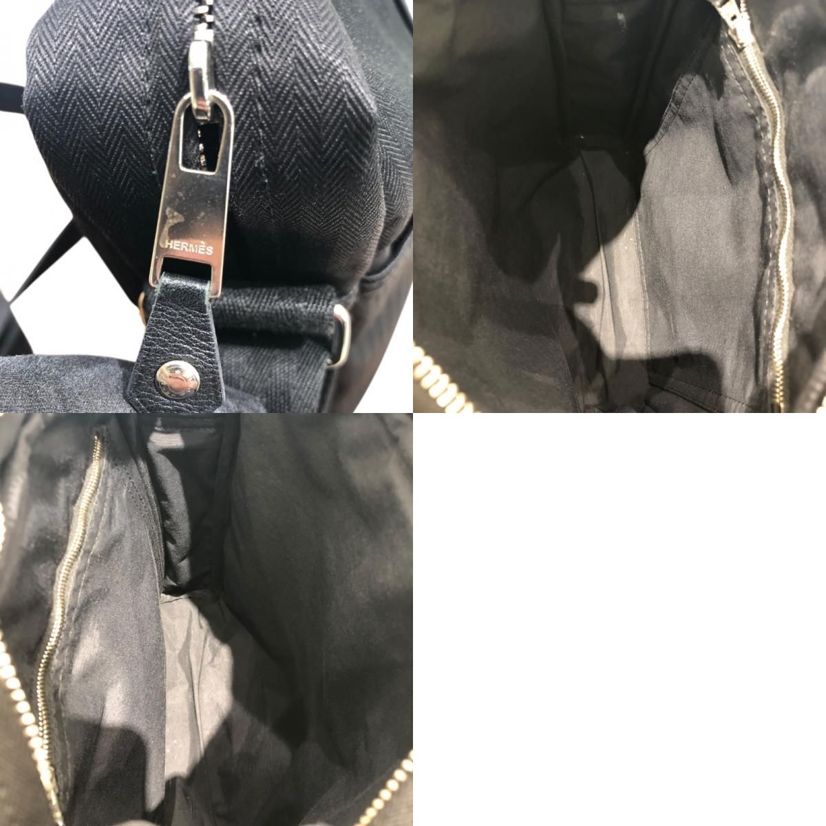 HERMES Acapulco Pochette Bandoulière MM Black Canvas/Leather