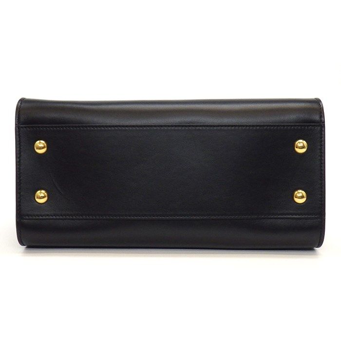 YSL Cassandra Baby Cabas Handbag in Black Calfskin Leather
