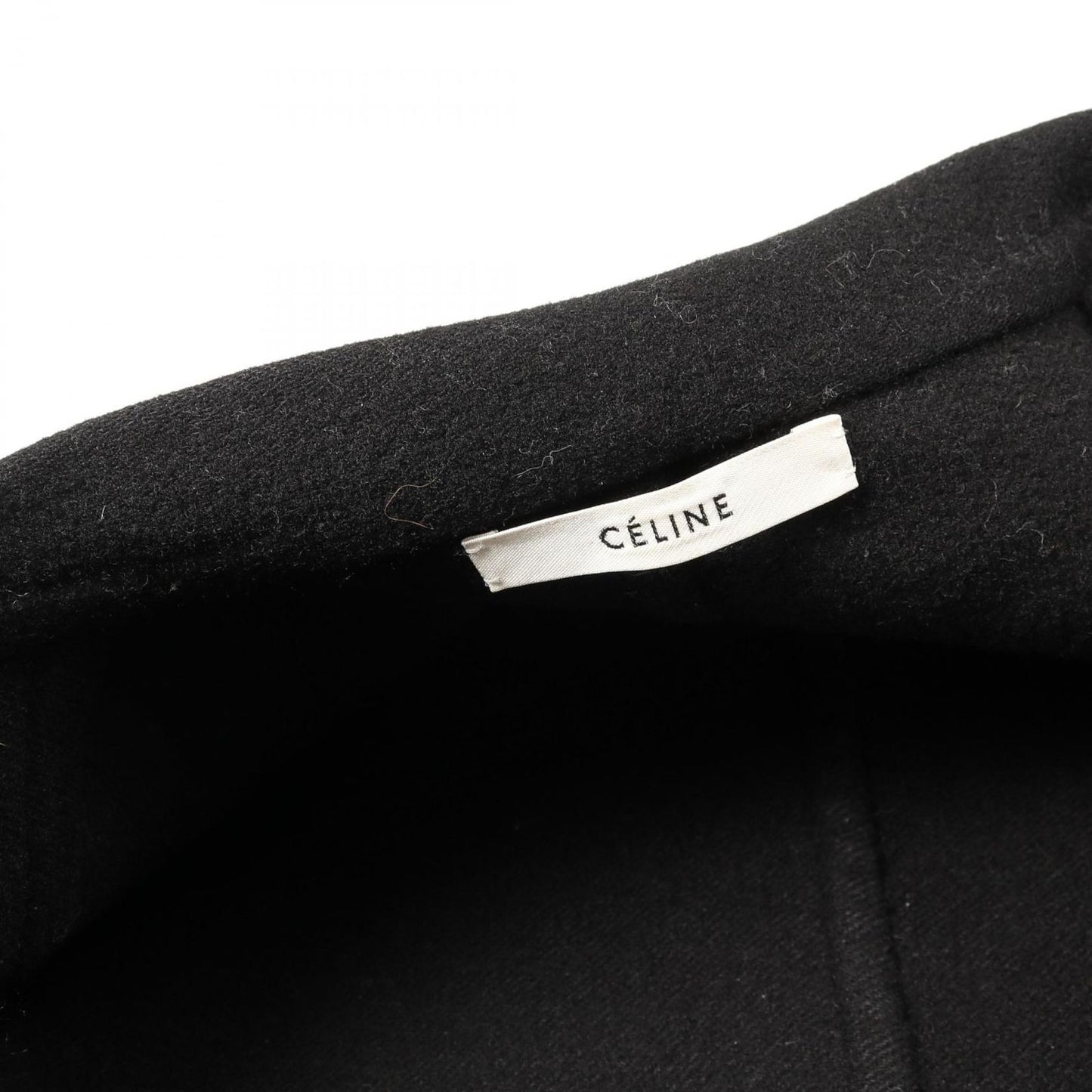 CELINE Black Cashmere Crombie Coat - Timeless Elegance