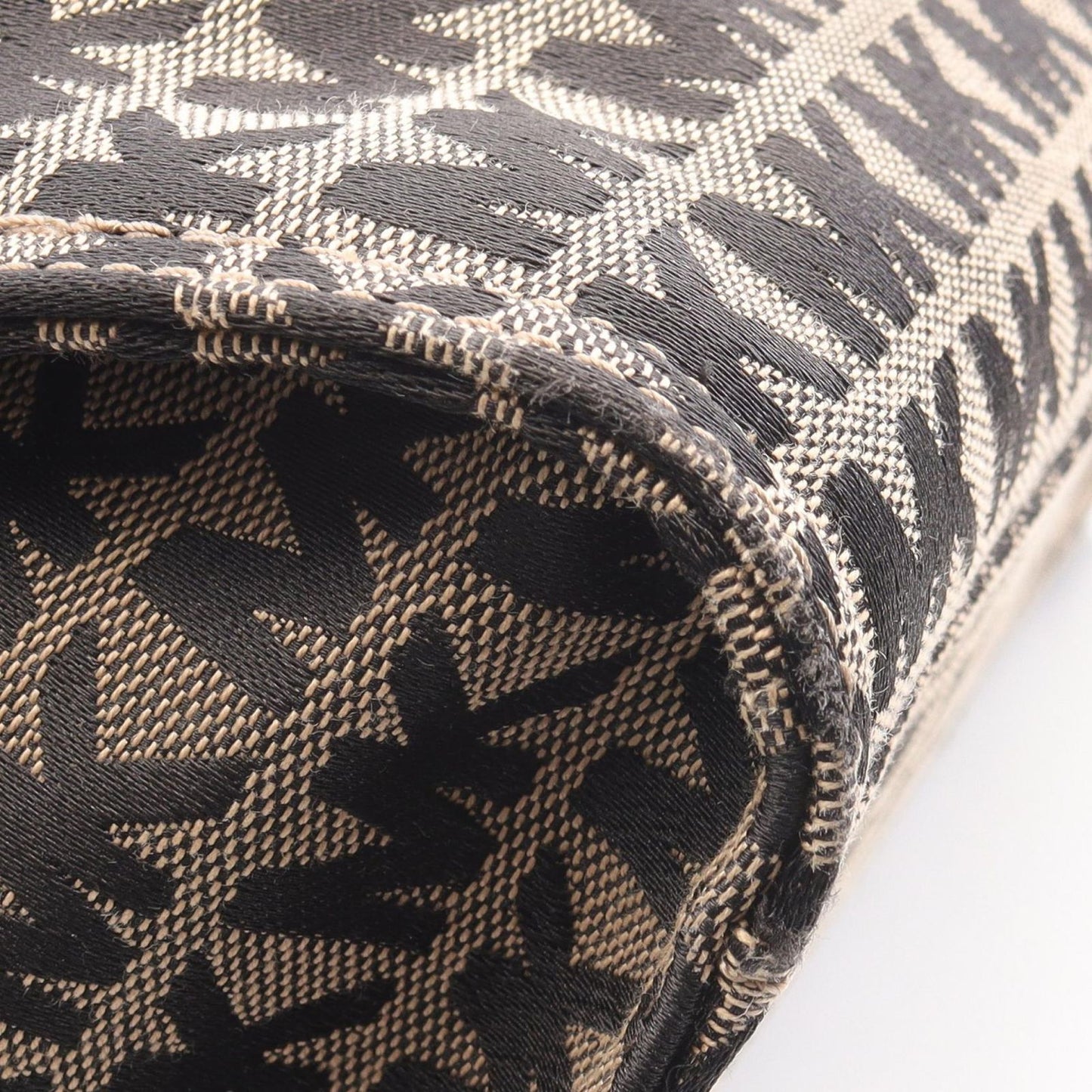 Michael Kors Beige & Black Canvas Leather Tote Bag - Timeless Elegance