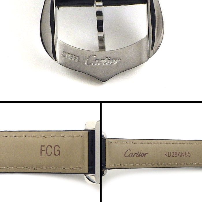 Cartier Tank Américaine SM WSTA0043 - Exquisite Silver Dial & Navy Crocodile Strap