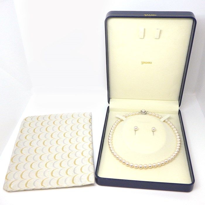 TASAKI Akoya Pearl Necklace & Earring Set in White Gold