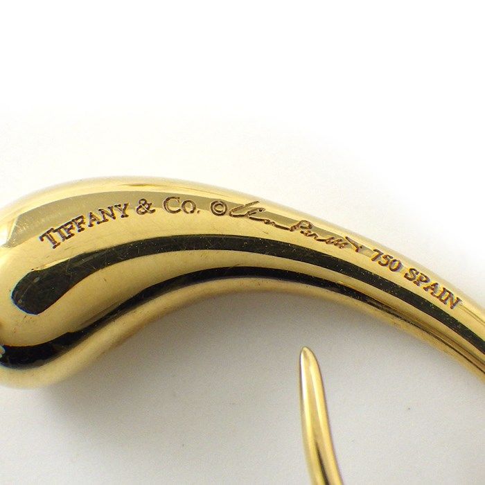Tiffany & Co. K18YG Teardrop Hook Earrings - Exquisite Elegance