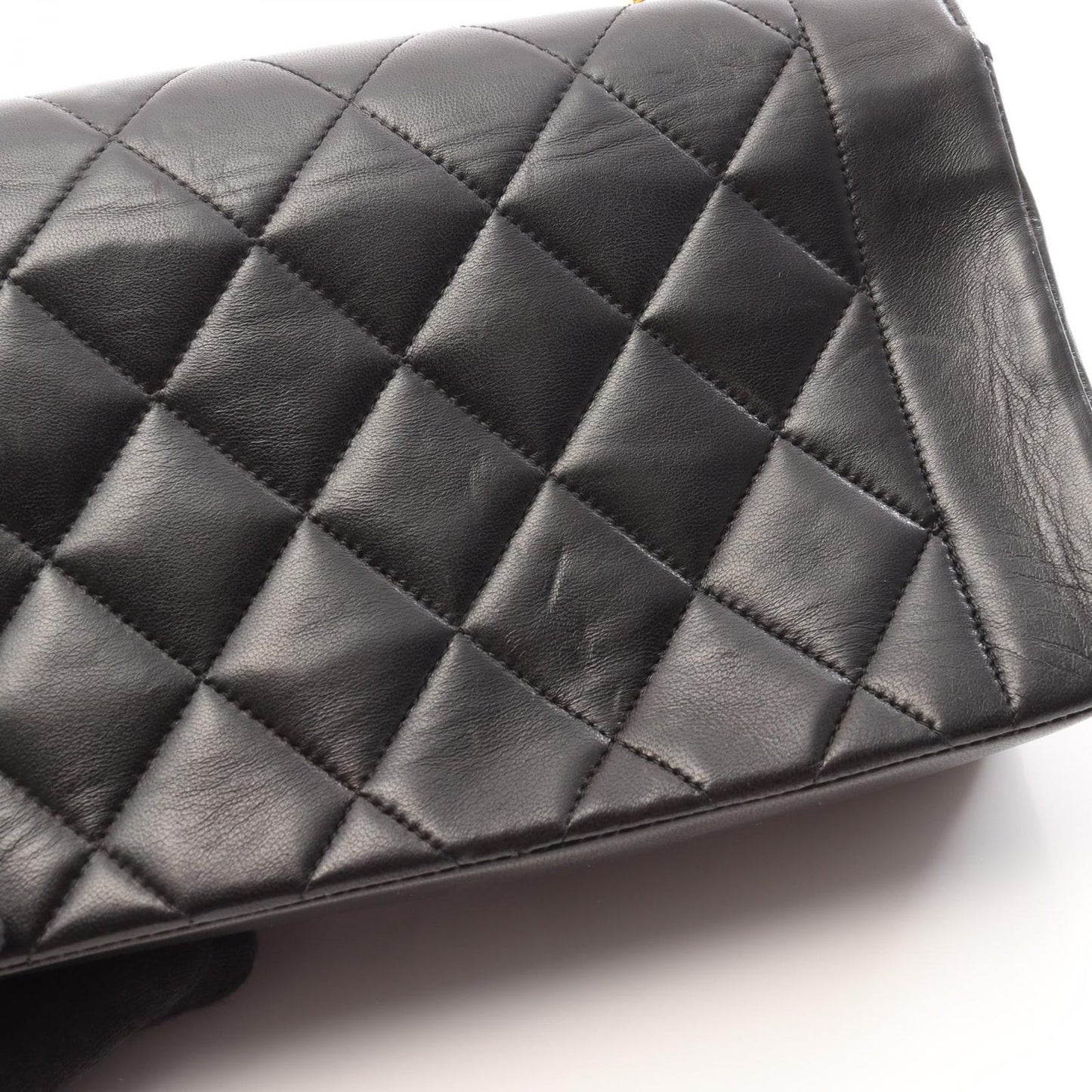 CHANEL Matelassé Diana Flap Shoulder Bag in Black Lambskin
