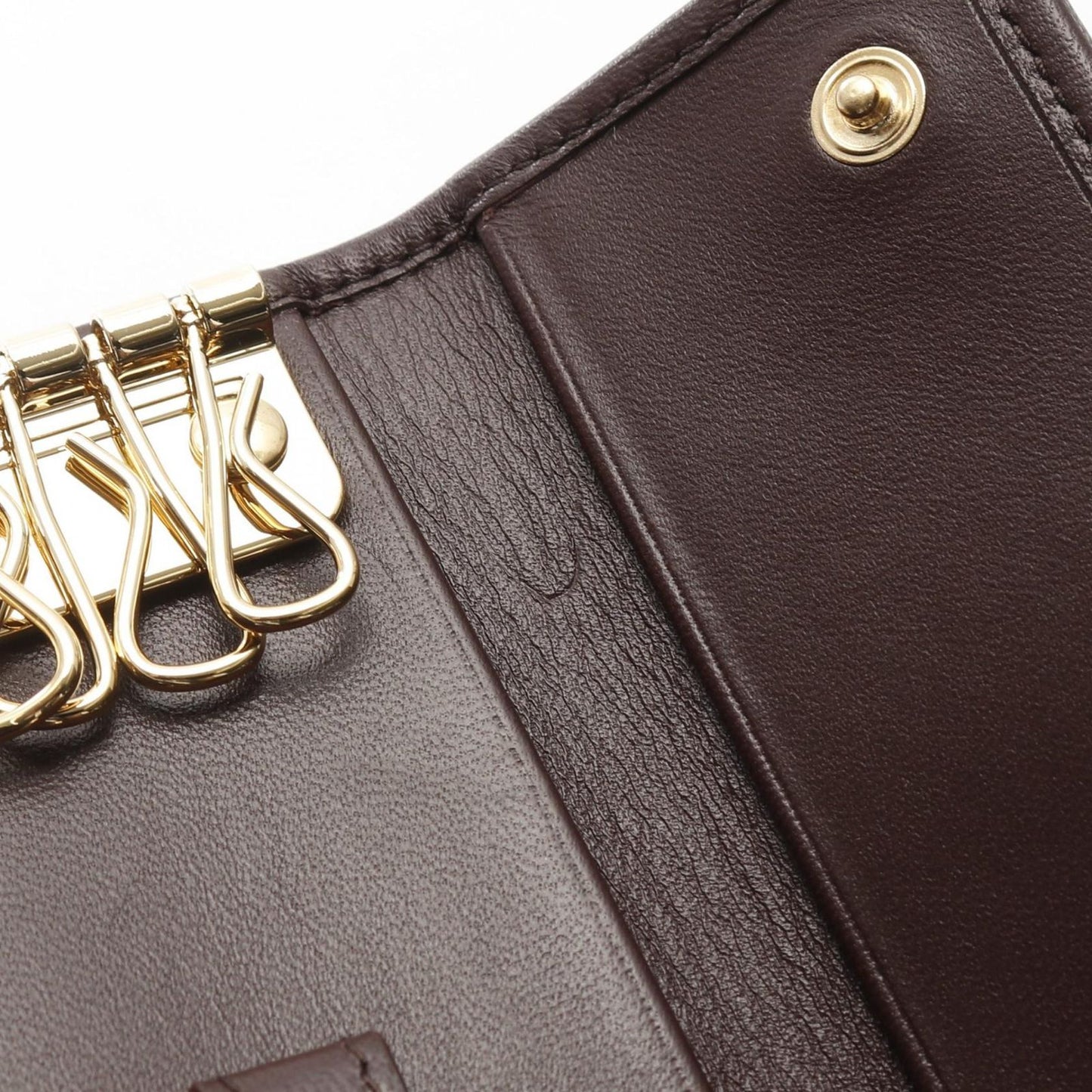 Miu Miu Matelassé Leather Key Case in Brown - Exquisite Craftsmanship