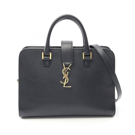 SAINT LAURENT Monogram Cabas Handbag in Navy Leather