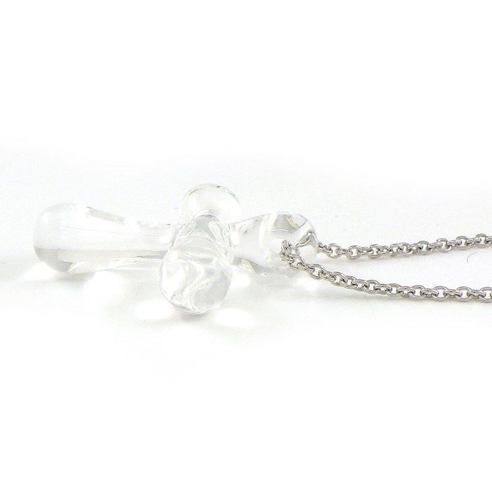 Tiffany & Co. Cross Necklace with Rock Crystal in Platinum PT950