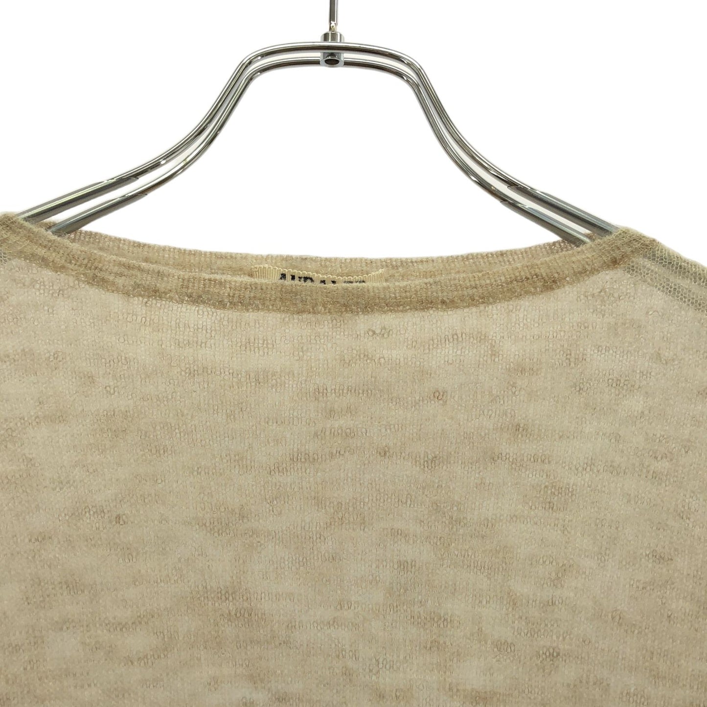 AURALEE Kid Mohair Sheer Knit Boat Neck in Beige - Exquisite Craftsmanship