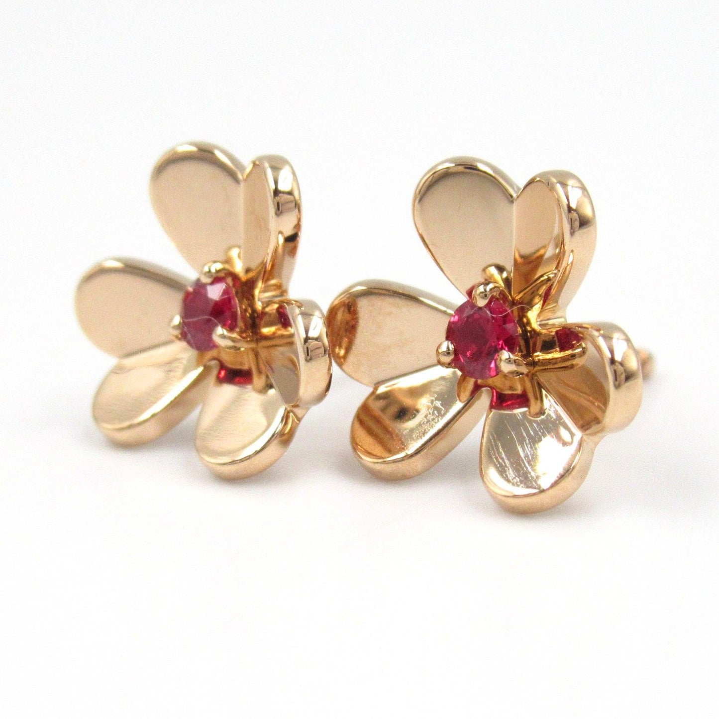 Van Cleef & Arpels Frivole Mini Ruby Earrings in 18K Pink Gold