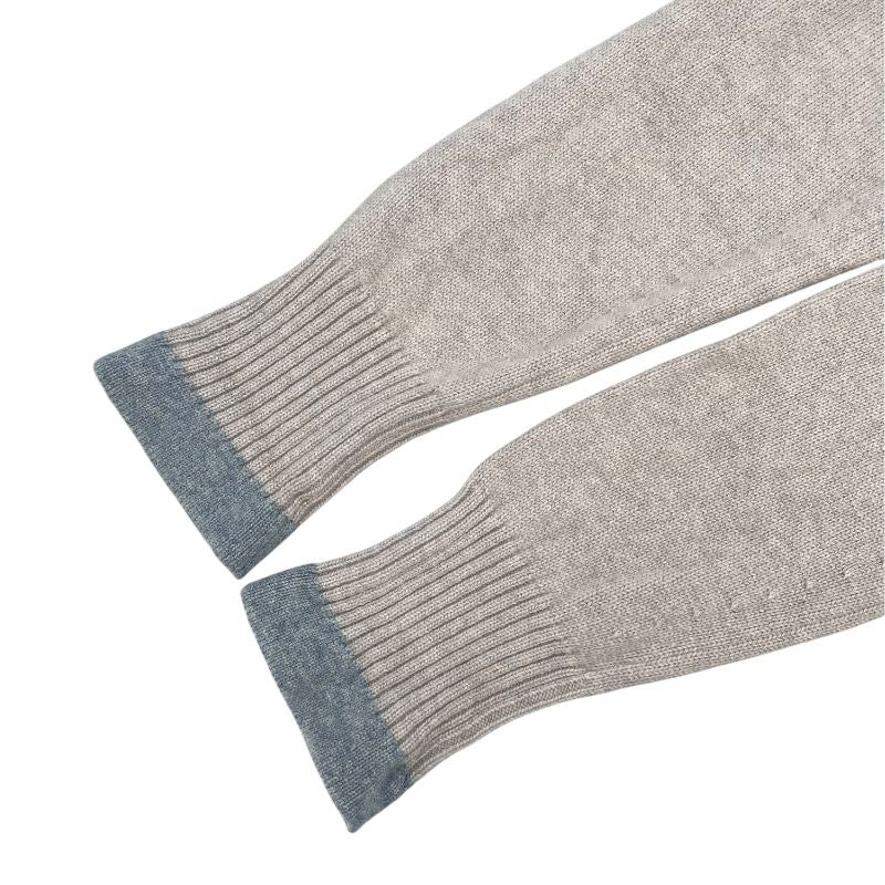 CHANEL Bi-Color Cashmere Knit Cardigan in Gray - Size 38