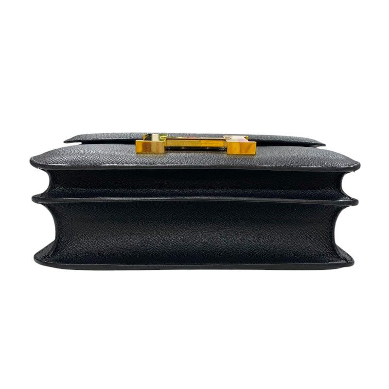 HERMES Constance 3 24 Black & Gold Shoulder Bag - Timeless Elegance