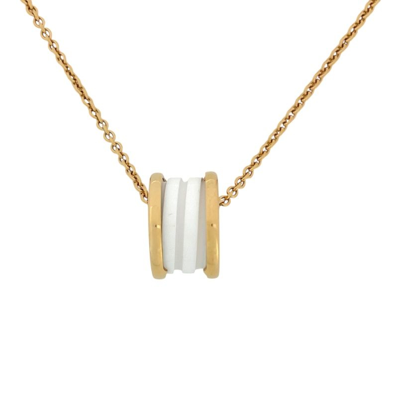BVLGARI B.zero1 Necklace K18PG & White Ceramic - Timeless Elegance
