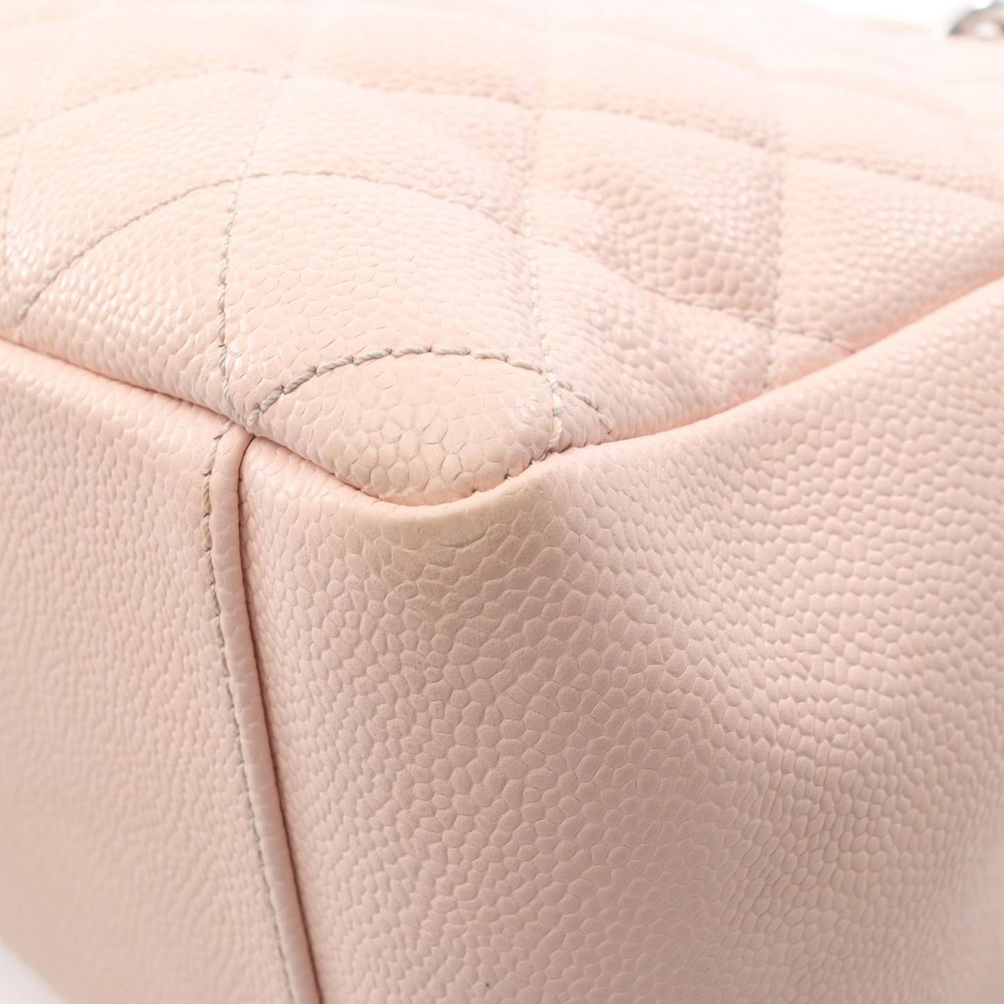 CHANEL Matelassé Grand Shopping Tote in Baby Pink Caviar Skin