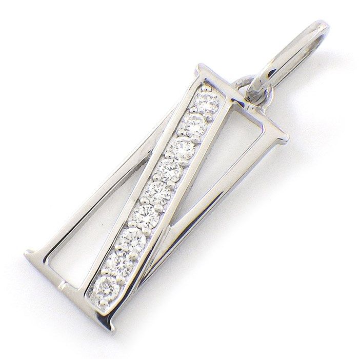 Exquisite Diamond Initial N Pendant in Platinum - 0.11ct