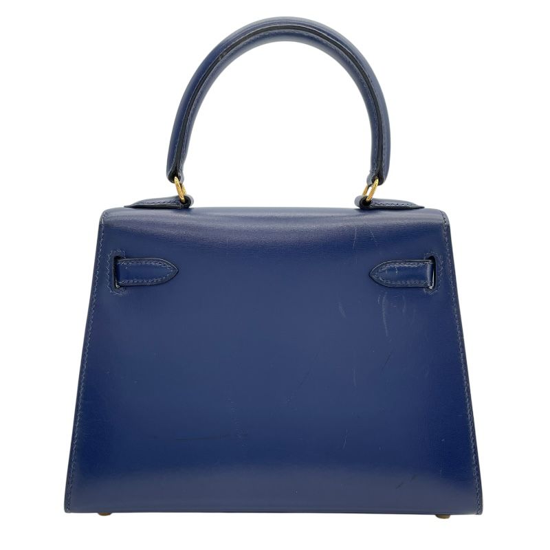 HERMES Mini Kelly Bag in Blue Saphir with Gold Hardware