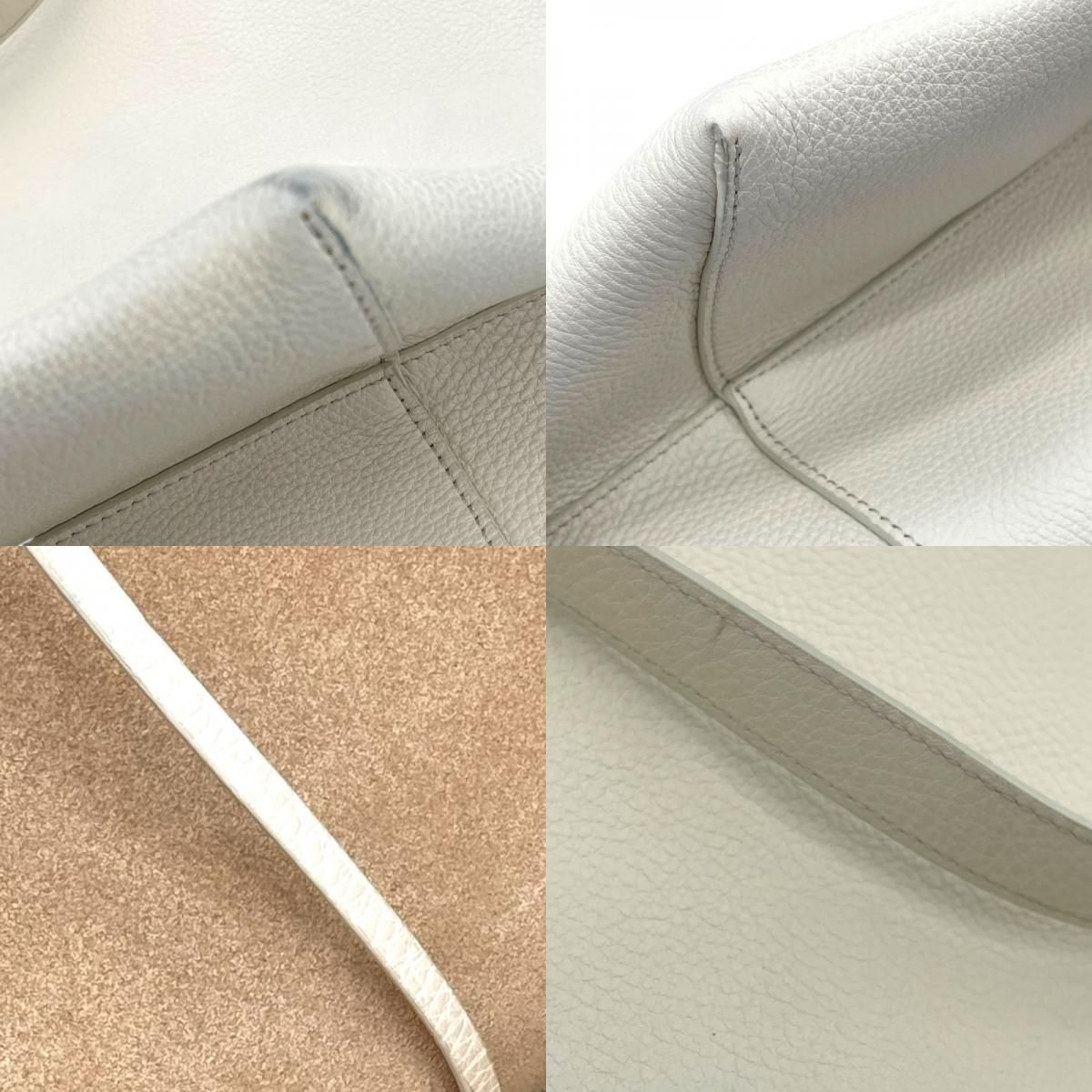 The Row Park Tote Large Ivory Leather Handbag - Exquisite Craftsmanship