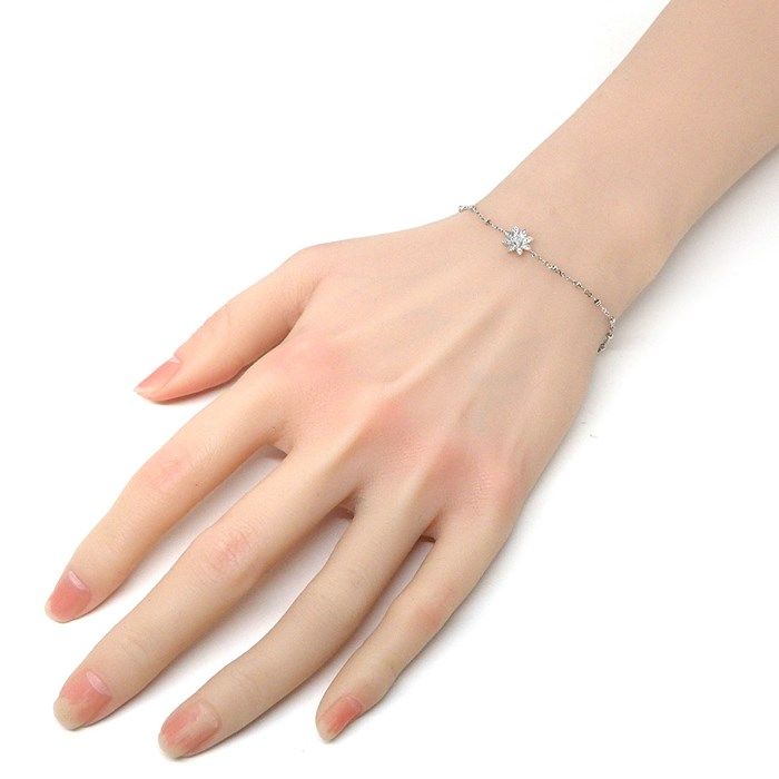 GUCCI Flora GG Logo Diamond Bracelet in K18 White Gold