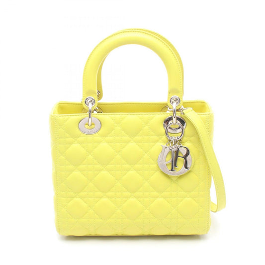 Dior Lady Dior Neon Yellow Leather Handbag - Timeless Elegance