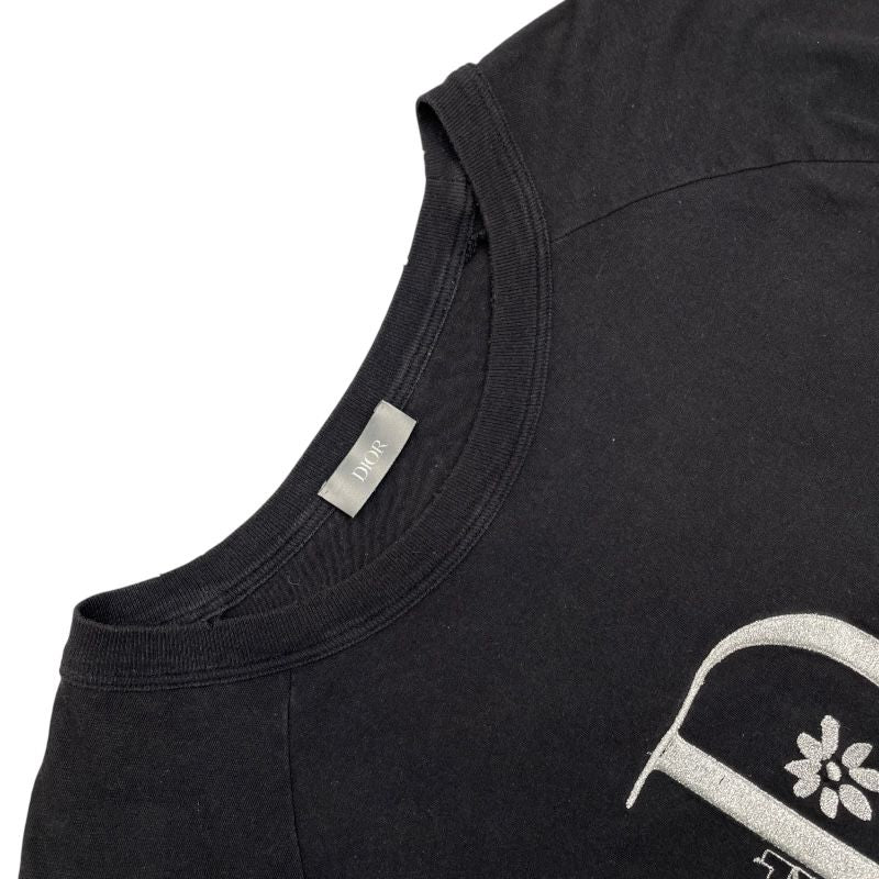 Christian Dior x ERL Distressed Logo T-Shirt - Black Cotton XXL