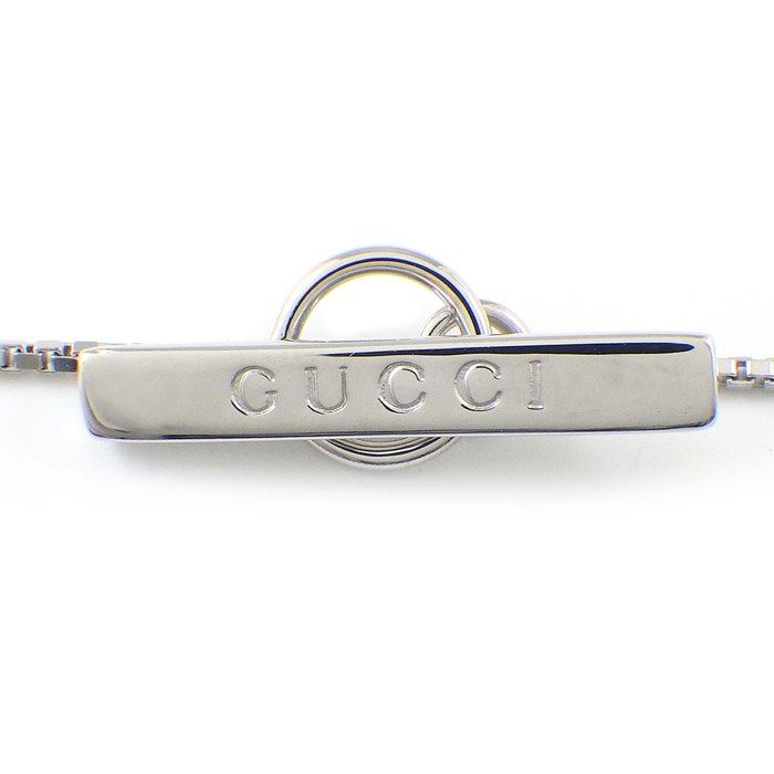 GUCCI Lariat Bar Logo Bracelet in K18 White Gold - Exquisite Craftsmanship