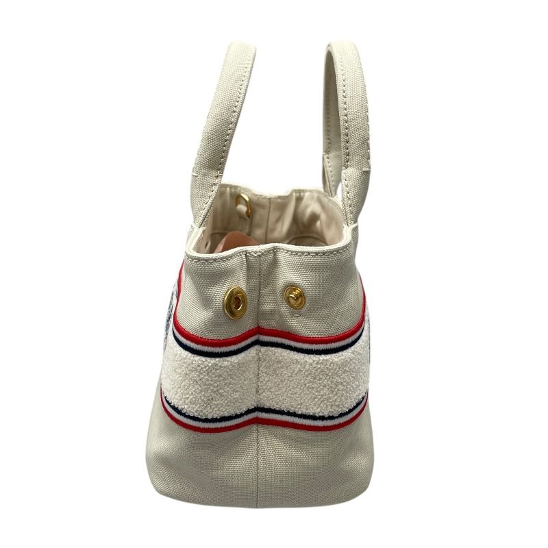 Miu Miu 2WAY Handbag in Light Grey Canvas - Timeless Elegance