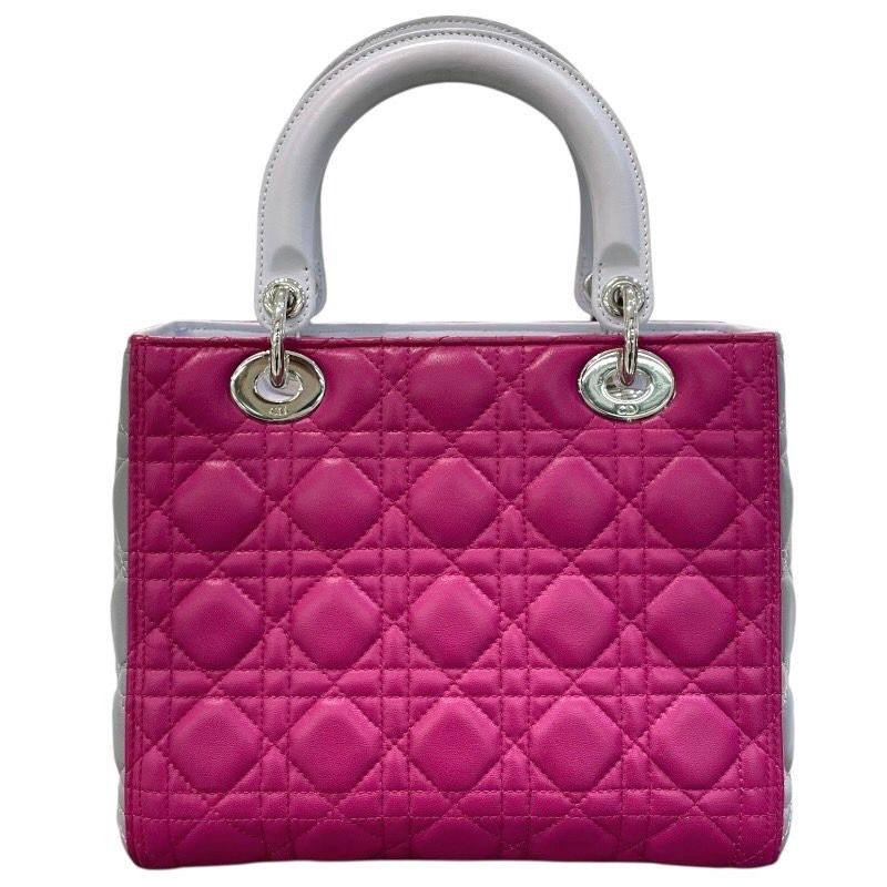 Christian Dior Lady Dior Medium Tricolor in Purple Grey - Exquisite Craftsmanship