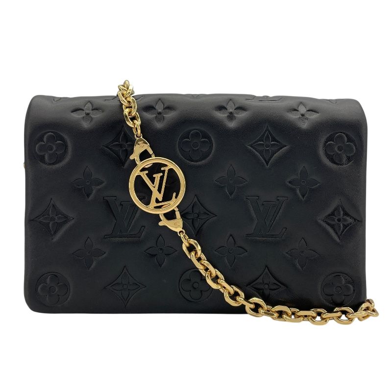 Louis Vuitton Pochette Coussin M82116 Noir Embossed Lambskin Shoulder Bag