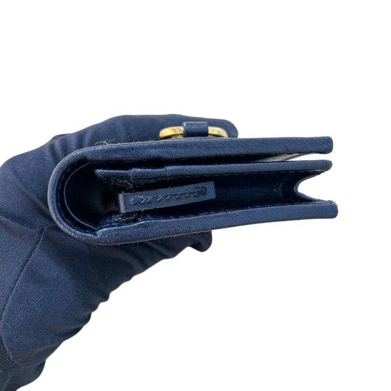 GUCCI Horsebit Compact Wallet in Brown/Navy Canvas & Leather