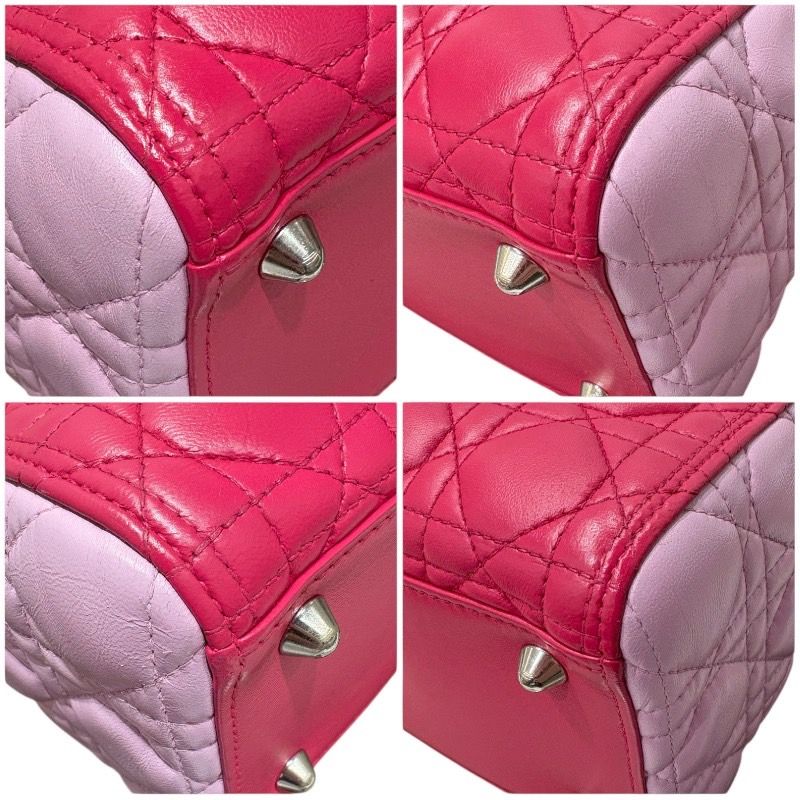 Christian Dior Lady Dior Large Handbag in Pink & Black