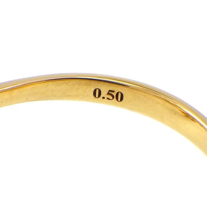 Exquisite K18YG Diamond Flower Twist Ring - 0.50ct