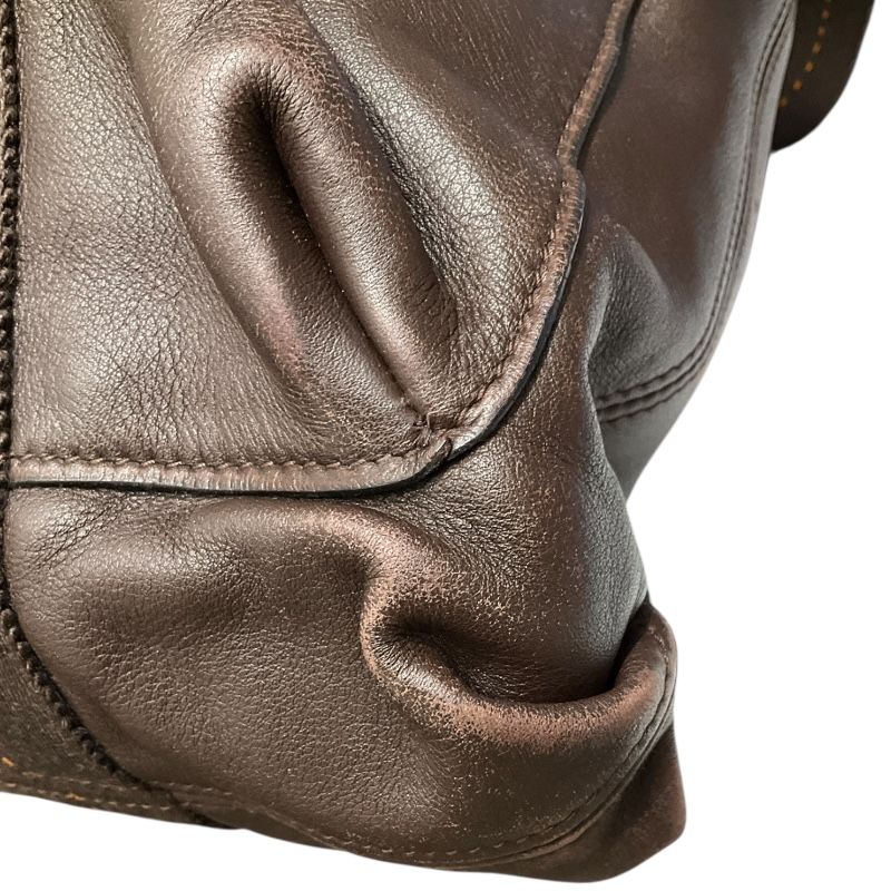 HERMES Caravan Vertical MM Brown Leather Unisex Tote Bag