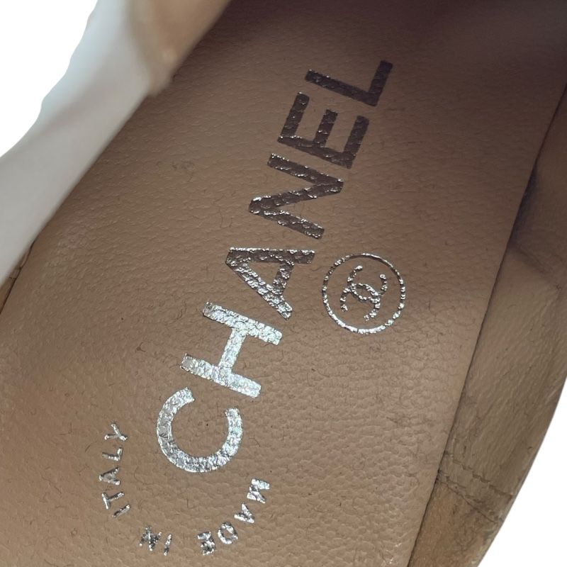 CHANEL Logo Canvas Side Gore Boots - Multicolor Elegance