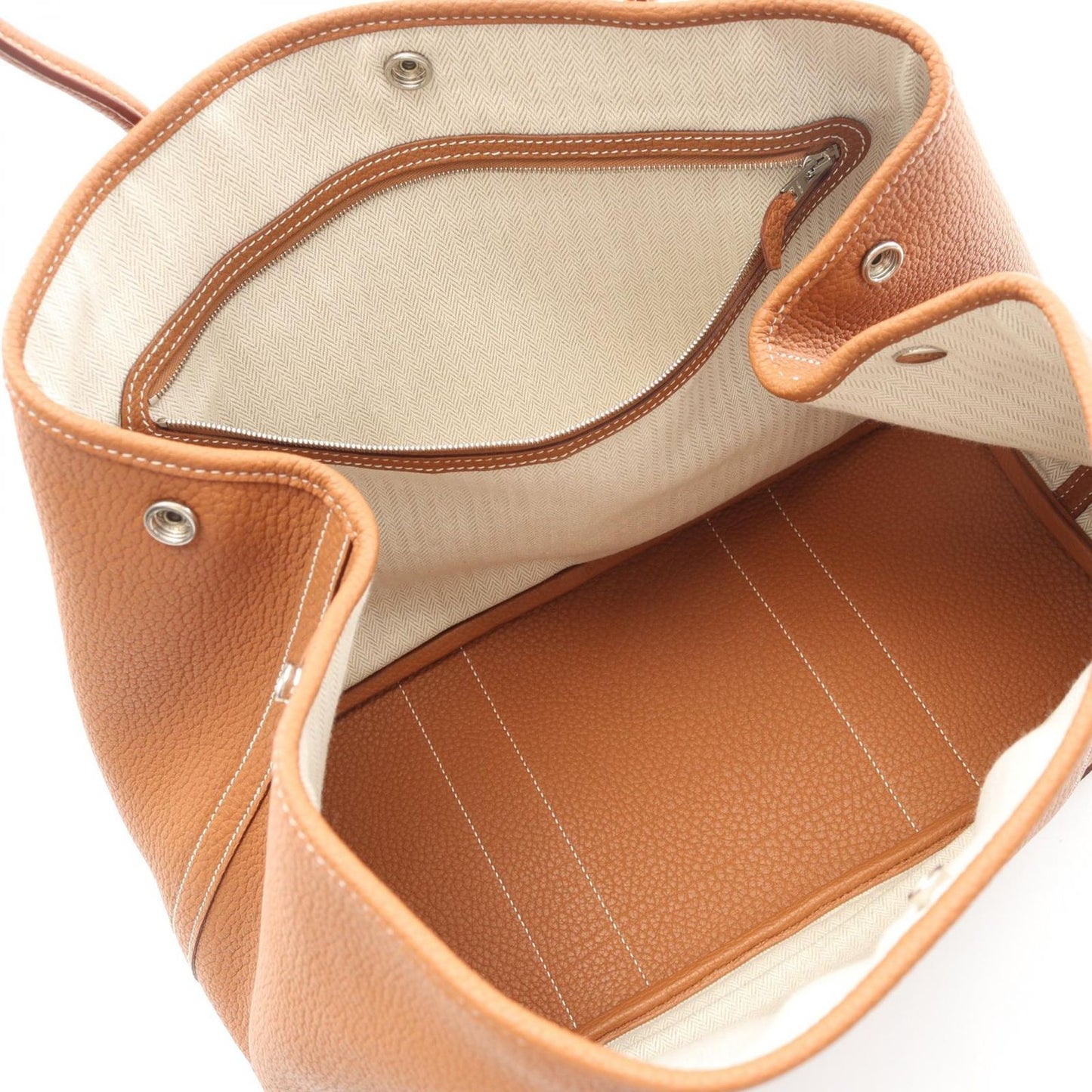 HERMES Garden Party PM Tote Bag in Gold Leather - Timeless Elegance