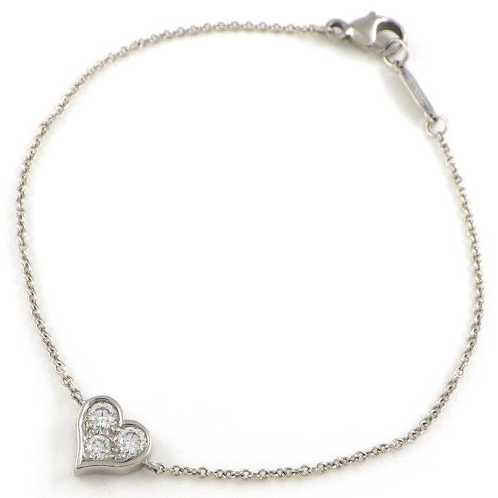Tiffany & Co. Sentimental Heart Bracelet with Diamonds in Platinum