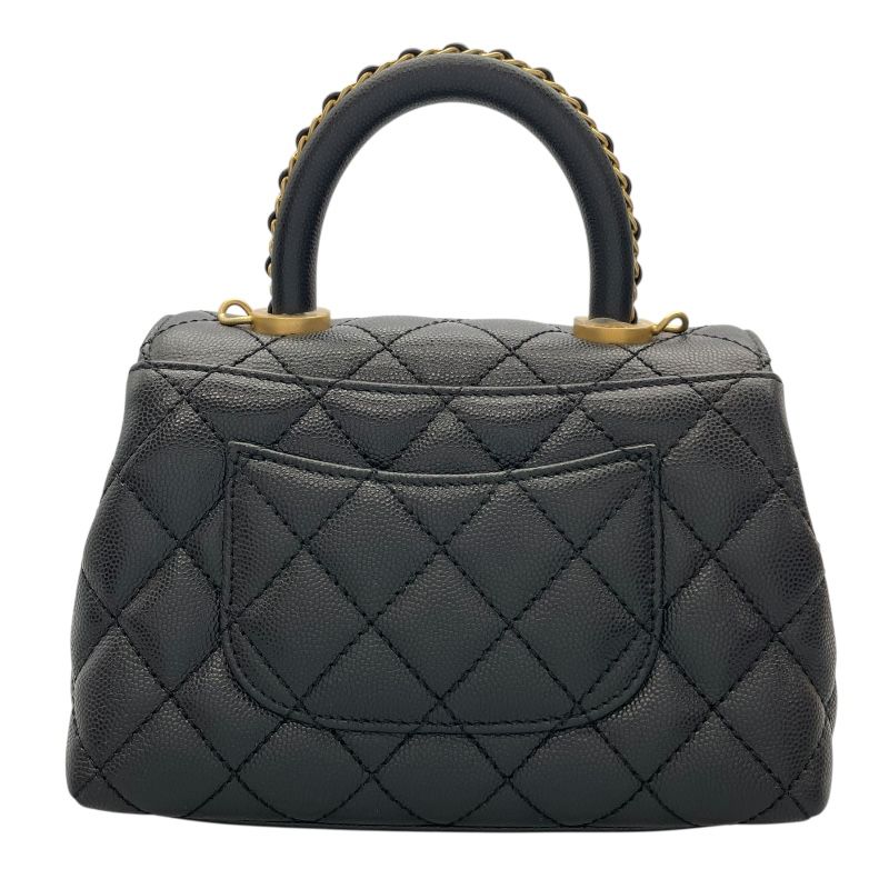 CHANEL Coco Handle XXS Black Caviar Leather Shoulder Bag