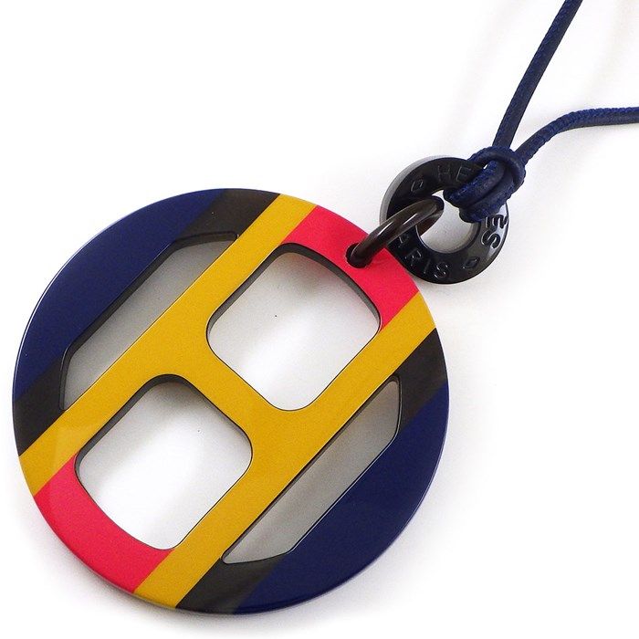 HERMES H Équipe Necklace in Framboise Blue - Exquisite Craftsmanship