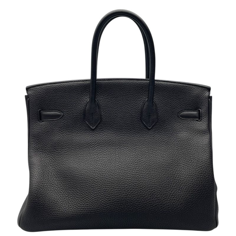 HERMES Birkin 35 Black Togo Leather Handbag with Silver Hardware