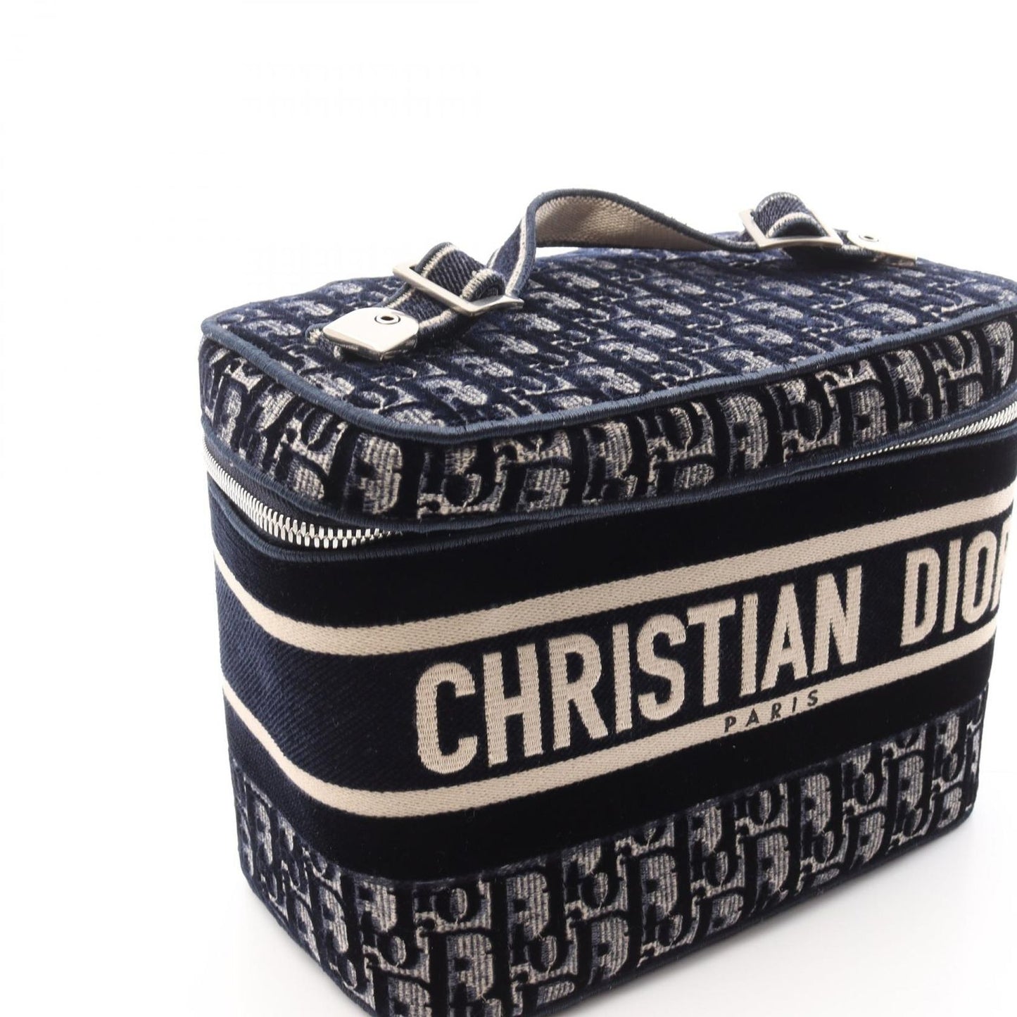 Dior DIORTRAVEL Vanity Bag in Navy Oblique Fabric - Exquisite Craftsmanship