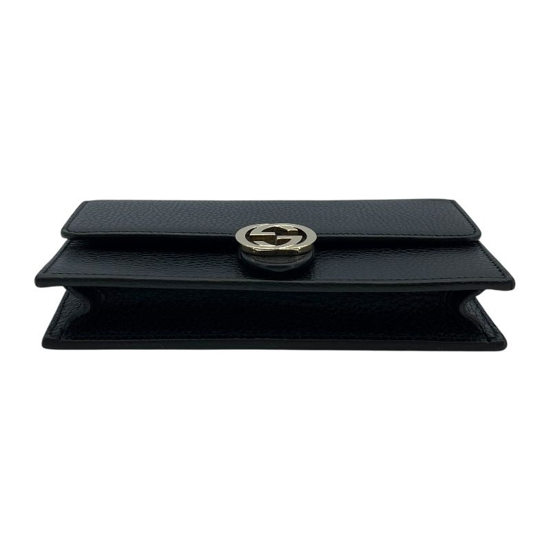 GUCCI Interlocking G Chain Wallet in Black Leather - A Timeless Classic