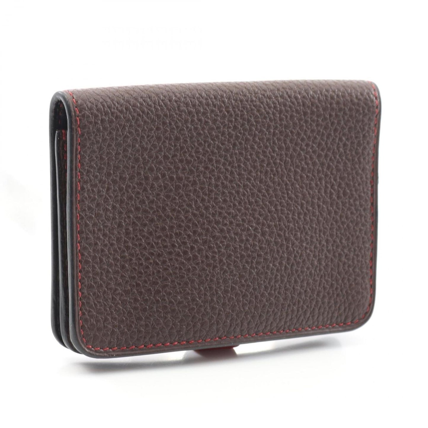 HERMES Dogon Card Case in Chocolate & Rouge Garance - Exquisite Craftsmanship